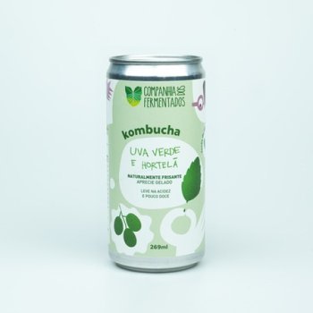 Kombucha de uva verde com hortelã